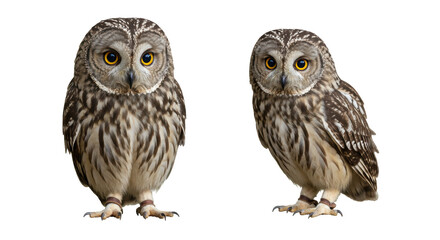 Isolated Two Short-Eared Owls