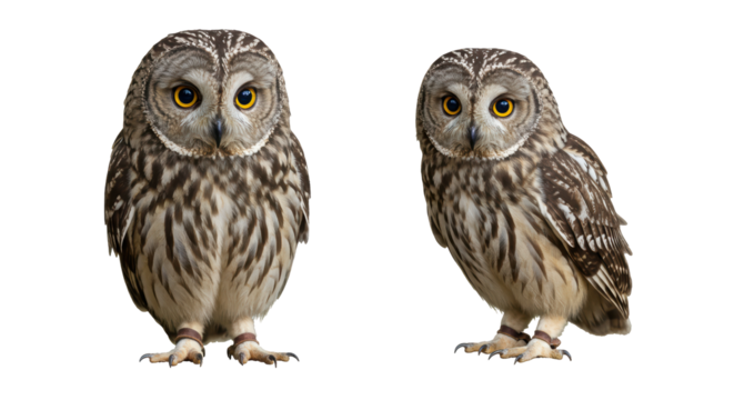 Isolated Two Short-Eared Owls