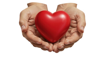 Fototapeta premium Isolated Hands Holding a Red Heart