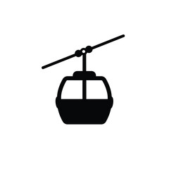 Fototapeta premium Cable car silhouette Vector Icon and