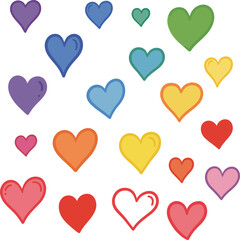Colorful Hearts Vector Illustration
