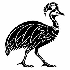 Cassowary silhouette black vector