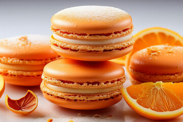 Delicious Orange Macarons with Creamy Filling and Citrus Bliss
