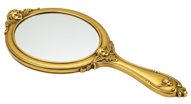 Isolated Antique Hand Mirror