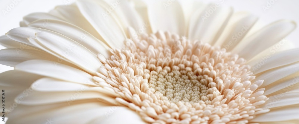 Poster close-up exploration of flower petals and center showing soft cream and white tones, highlighting de