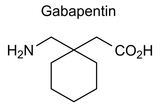 Chemical structure of gabapentin, drug substance
