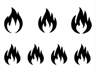 Set of fire flames.