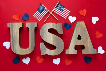 Patriotic USA Heart Celebration