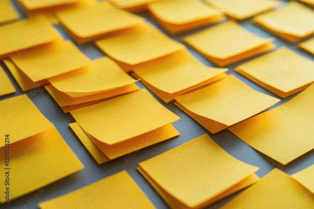 Poster scrum agile post-it note concept: yellow adhesive message for user story visualization