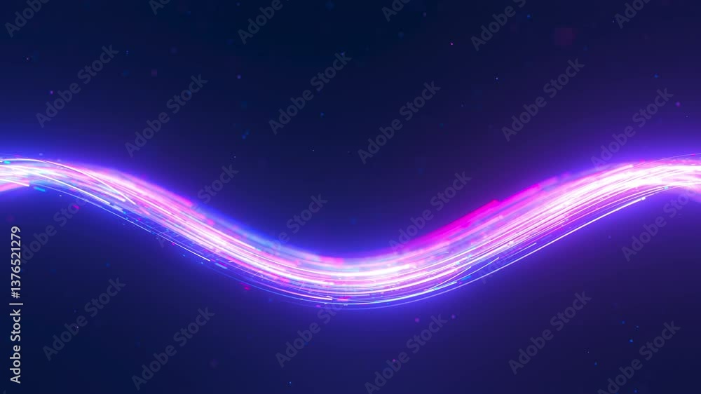 Poster closeup of big data light speed flow. abstract digital data stream of quantum computing. cyberspace 