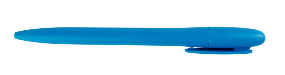 Blue plastic pencil on transparent background