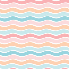 Pastel wavy stripes in seamless pattern
