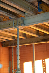 Installation of formwork for the floor. Formwork. Construction.