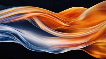 Obraz premium Dynamic flowing waves abstract art digital design vibrant colors artistic view visual expression