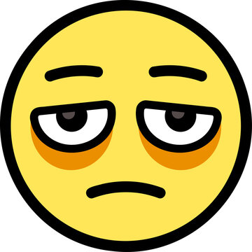 tired face with bags under eyes emoticon