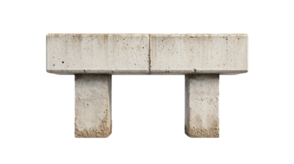 Plain Concrete Bench on Isolated Background for Urban Design Projects