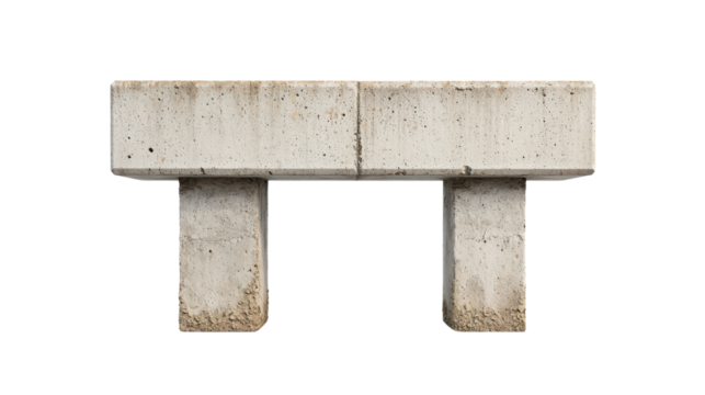 Plain Concrete Bench on Isolated Background for Urban Design Projects