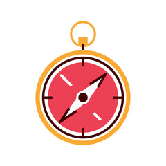 Compass icons in flat red and yellow style for navigation and exploration, AI Generation