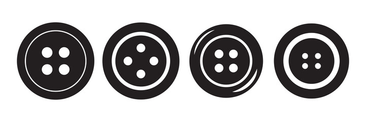 Button Solid icon. Sewing button silhouette. Vector illustration eps 10