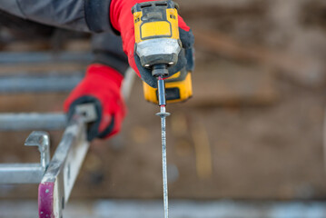 Connection of reinforcement into the frame. A knot tied with a handle. Reinforcement works....