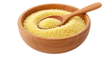 Isolated Bowl of Couscous with Spoon