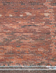 Vintage Red Brick Wall with Rough and Textured Pattern Texture
