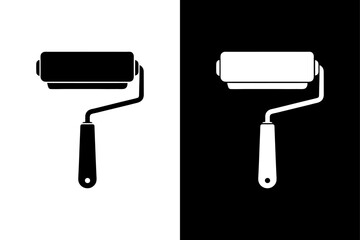 High-Quality Paint Roller Vector Icon  Stylish Silhouette.