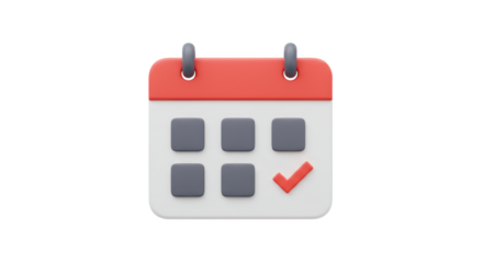 Isolated Calendar with Checkmark