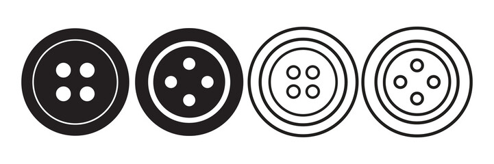 Button Solid icon. Sewing button silhouette. Vector illustration eps 10