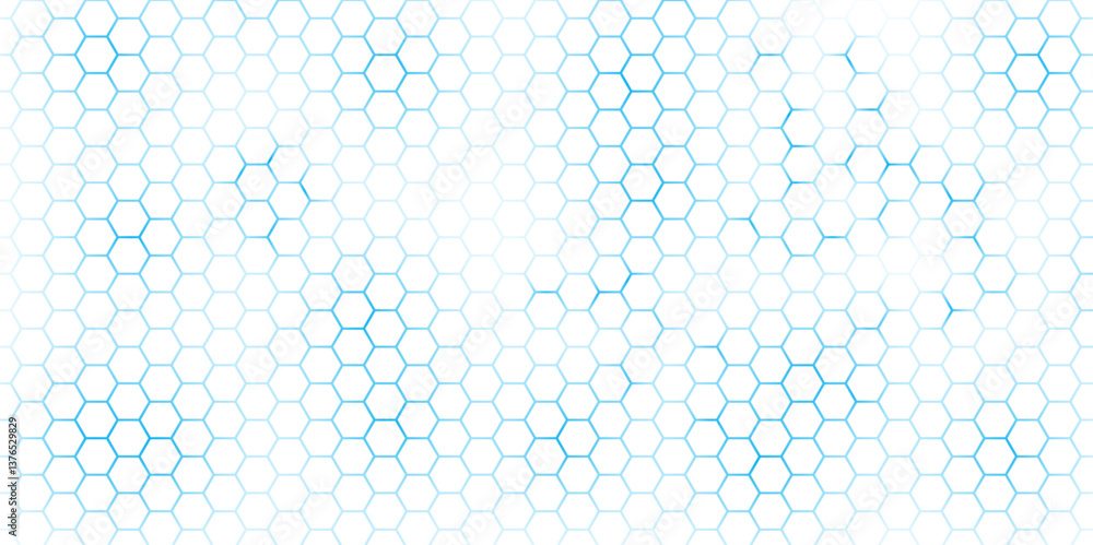 Aufkleber abstract white futuristic hexagon with blue light. abstract geometric hexagonal pattern. hexa. vecto