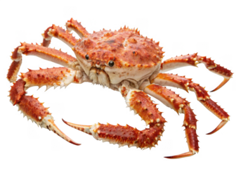 King Crab isolated on a transparent background.