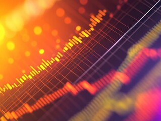 Vivid Abstract Graph Illustrating Economic Slowdown and Financial Market Fluctuations