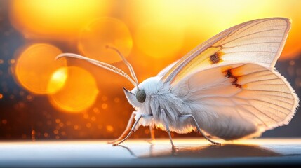 Moth close-up in natural habitat capturing nature's beauty with bokeh