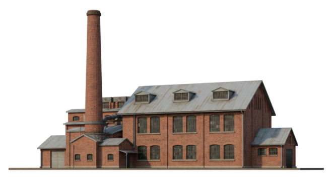 Isolated Old Factory Building