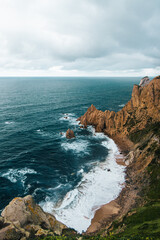 view of the coast of the atlantic ocean in portugal