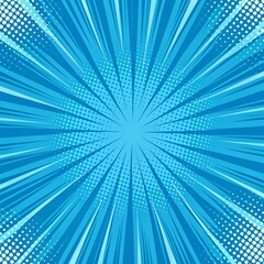 Obraz premium Dynamic Blue Comic Background: Pop Art Design Essentials