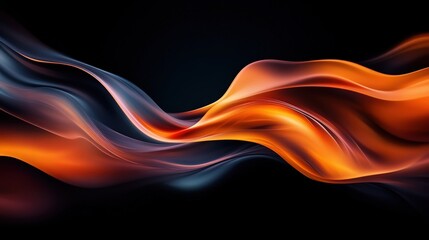 Obraz premium Dynamic flowing abstract waves digital art vibrant colors dark background artistic concept