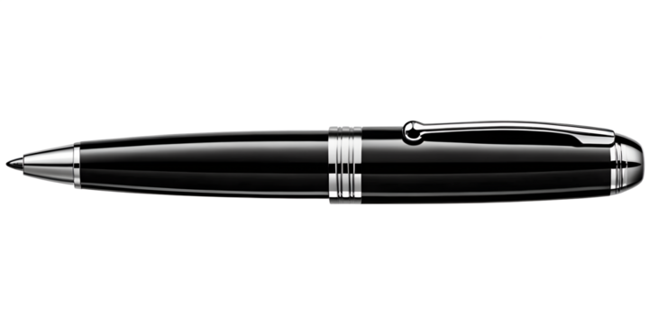 Sleek Writing Tool: A close-up, studio-lit shot reveals a sophisticated pen, a symbol of elegance and precision, perfect for adding a touch of class to any writing task.