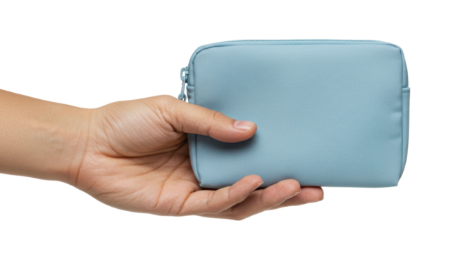 Isolated Hand Holding Pouch