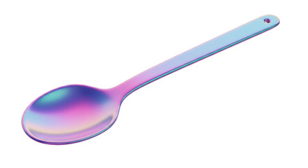Isolated Iridescent Spoon Glossy Finish
