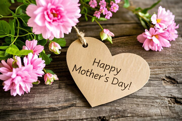 Mother's Day text flower love and mother celebration.