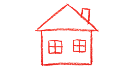 Isolated Child Drawing House