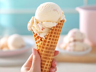 Strawberry Ice Cream Cone.