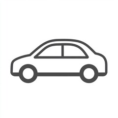 Obraz premium Grey Line Art Car Icon Illustration