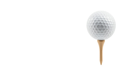 Isolated Golf Ball on Wooden Tee