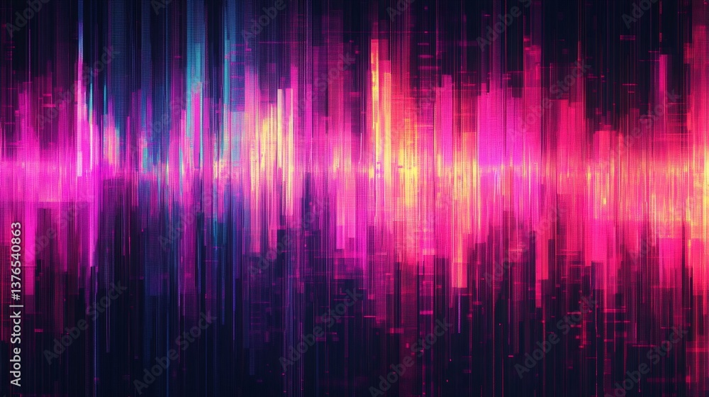 Poster vibrant glitch effect creating stunning visual abstract background