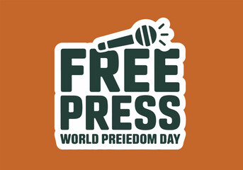 World Press Freedom Day Vector Design - Breaking Chains, Free Press, Journalist, Solid Colors, No Gradients, T-shirt, Poster, Sticker, Print Card, Animated GIF, Vector Illustration
