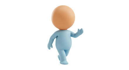 Isolated Cartoon Figure Walking