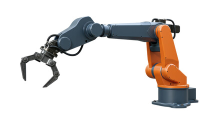Isolated Industrial Robotic Arm with Gripper