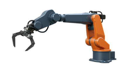 Isolated Industrial Robotic Arm with Gripper